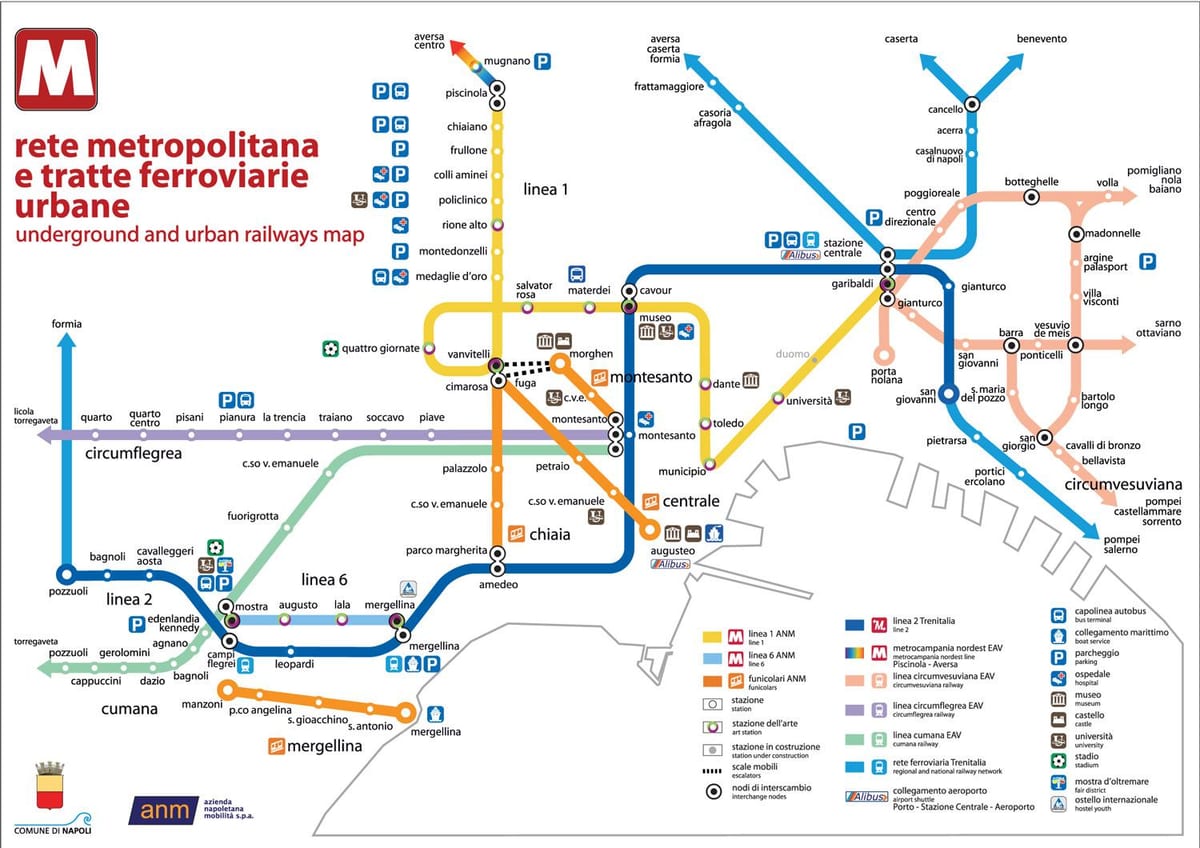 Neapel-bus-Karte