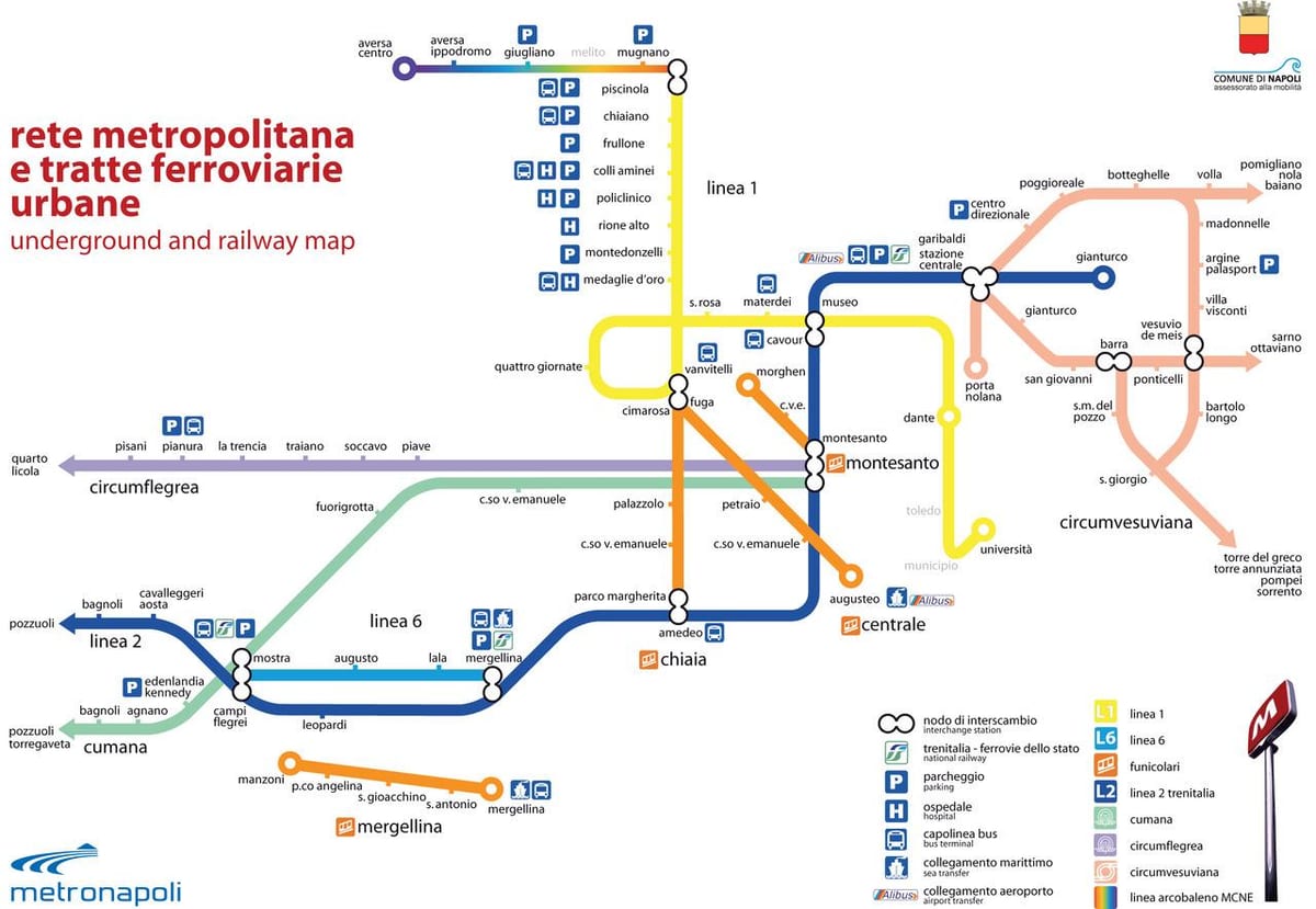Karte von Neapel-Bahn