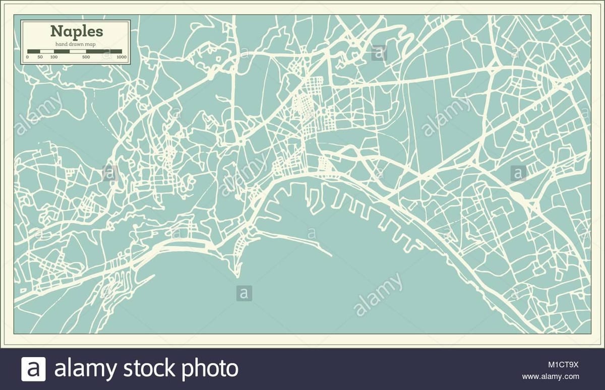 Karte von Neapel, Italien, Stadt