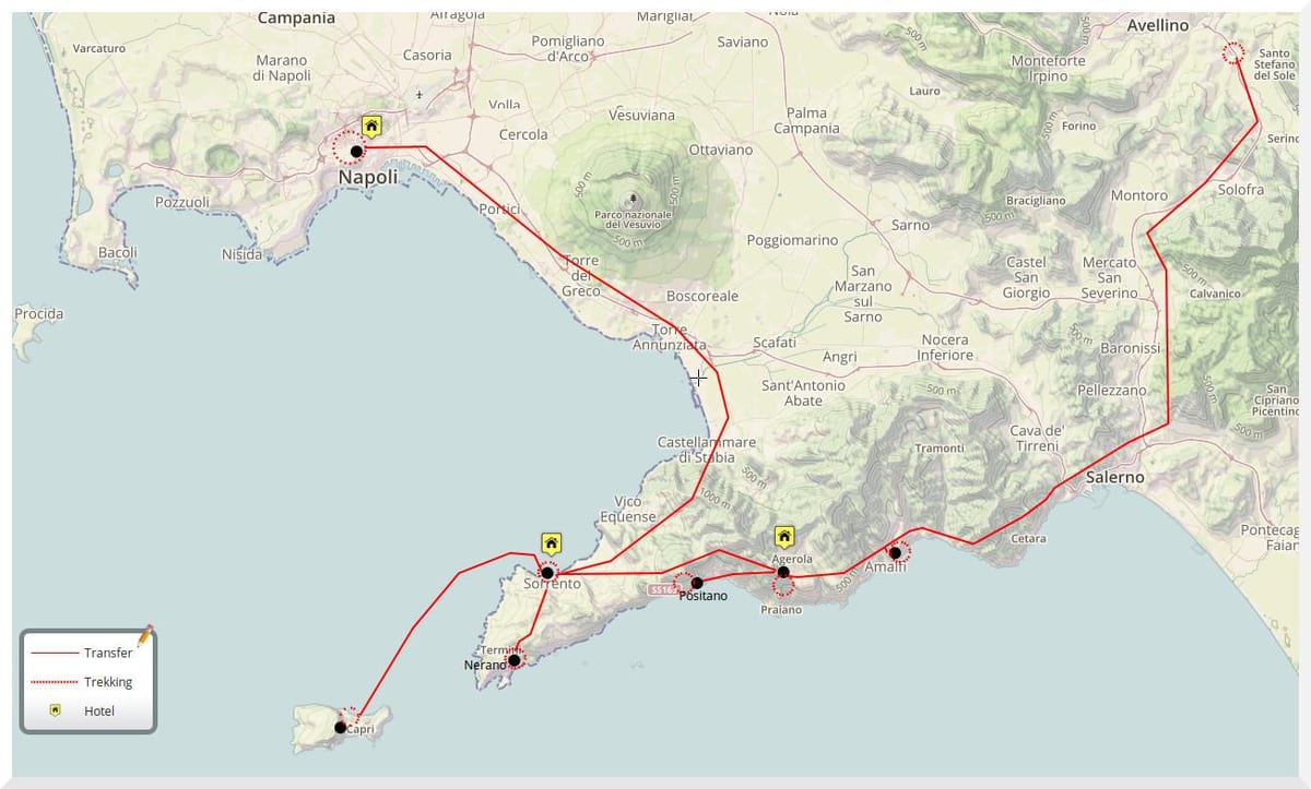 Karte von Neapel, Italien-walking-tour