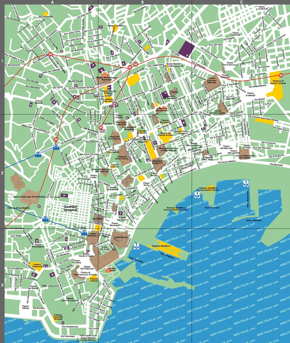 napoli touristische Karte anzeigen