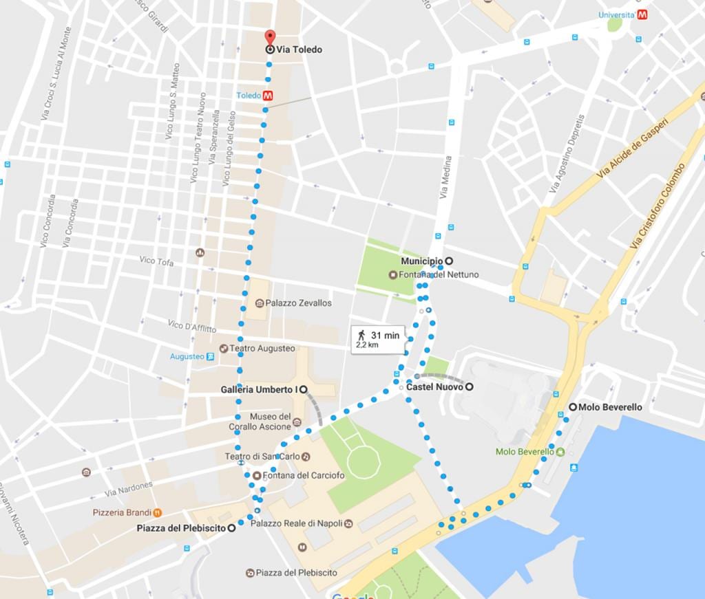 Neapel-walking-Tourenkarte