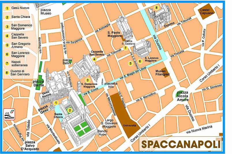 Karte von spaccanapoli in Neapel